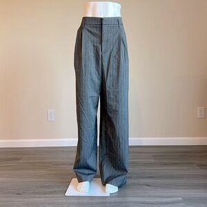 Women’s Wide Leg Tailored Pants - A New Day - Grey Striped.